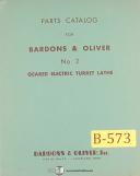Bardons & Oliver-Bardons & Oliver No. 5, Turret Lathe Parts Manual 1941-5-No. 5-03